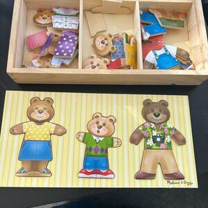 🧸🧩 Melissa & Doug Mix ’n Match Wooden Bear Family Dress-Up Puzzle – 45 pcs 🧩
